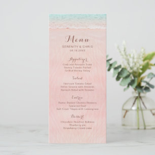 Menu Coeurs roses dans le mariage plage de destination