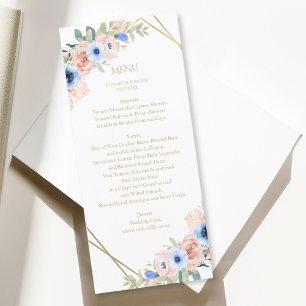Menu Collecte Mariage bleu Peach
