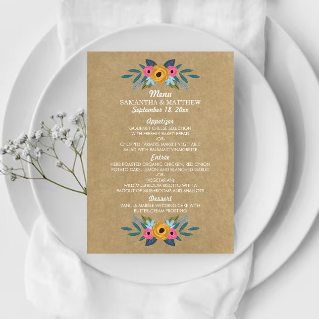 Menu Collection de Mariages de couronnes florales Kraft (Créateur téléchargé)