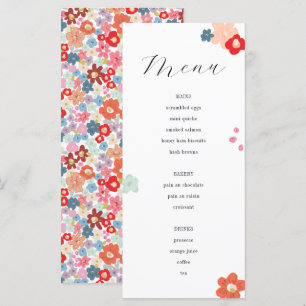 Menu coloré de brunch de la fête des mères à motif