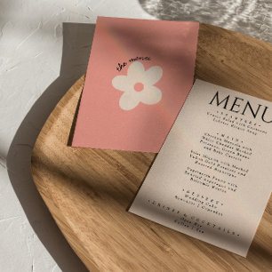Menu Coloré Retro Lumineux Funky moderne Dîner Mariage