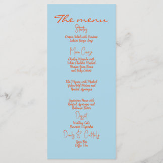 Menu Colorful Whimsical Vintage Handwritten Style 