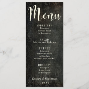Menu Conception Vintage Foncé avec Typographie Crème 30