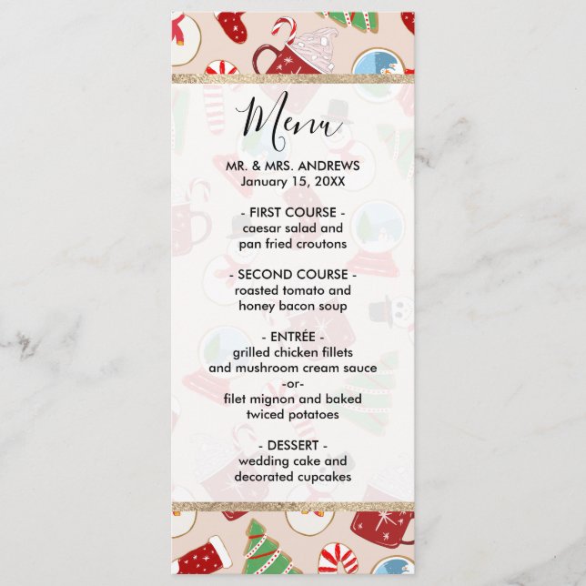 Menu Cookie Illustration Pattern (Devant)