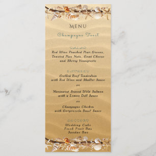 Menu Coquillages Sable Starfish Bois chiré Tropical