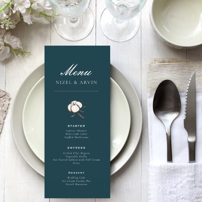 Menu Coton Moderne Vert Élégant (Créateur téléchargé)