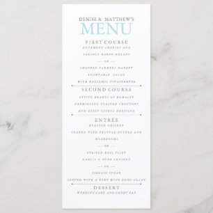 Menu couleur sucre 4 po x 9 po