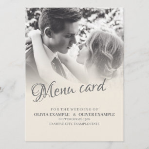 Menu Couple Mariage baiser en monochrome