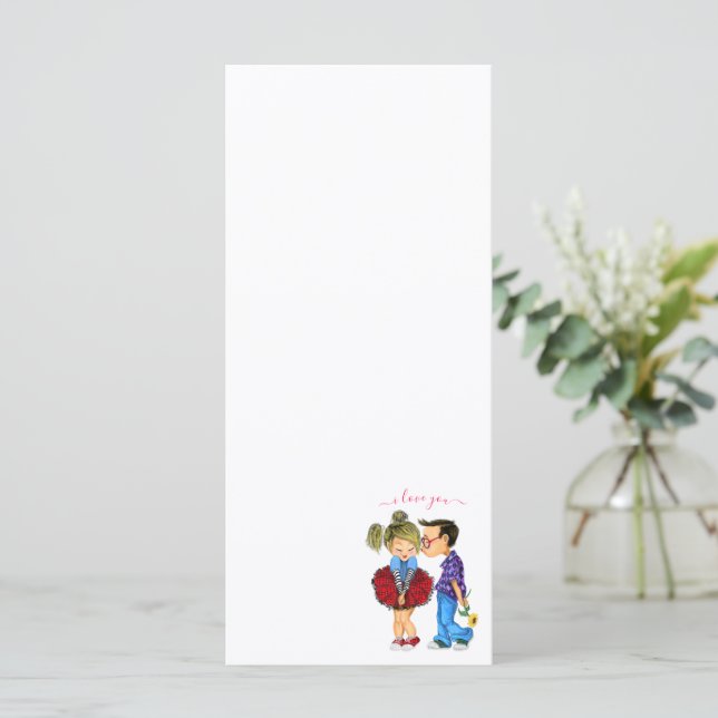 Menu Couple romantique mignon Amour - Baiser - Je t'aim (Debout devant)