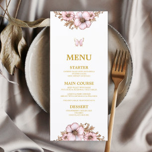 Menu Couronne de papillon Tiara Rose Doré Quinceañera