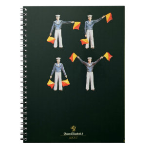 Menu cover from aboard the QE2 (colour litho) Notebook