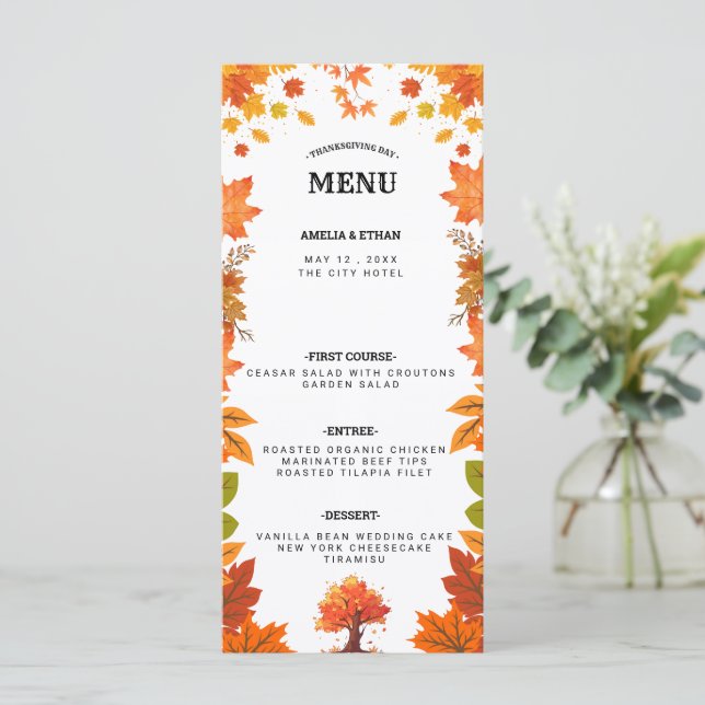 Menu Cozy Fall Thanksgiving Dinner Party (Debout devant)