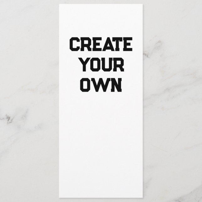 Menu Créez le Vôtre (Devant)