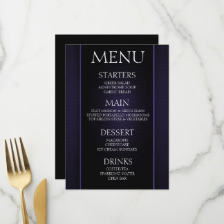 Menu Créez Votre Propre - Événement Minimaliste Noir In