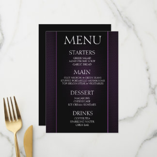Menu Créez Votre Propre - Événement Minimaliste Noir Vi