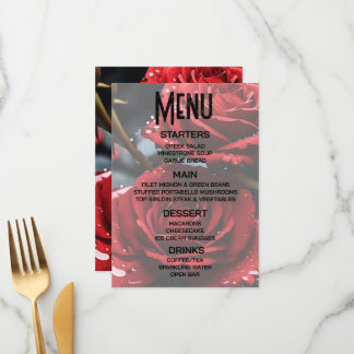 Menu Créez votre propre fermeture de roses rouges