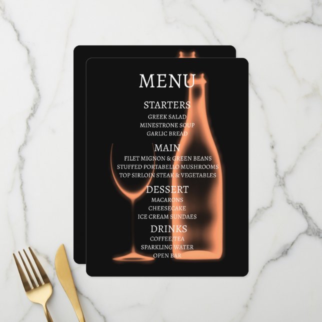 Menu Créez votre propre verre et bouteille de vin X-Ray (Devant/Arrière en situation)