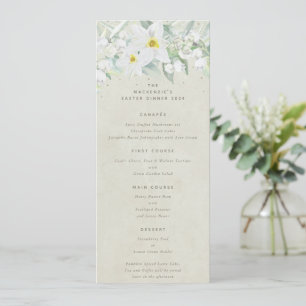 Menu Crème Blanc Flore Printemps Appartement 4 Parcours