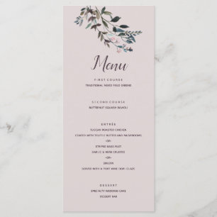 Menu Crest jardin   Script Mariage floral mauve