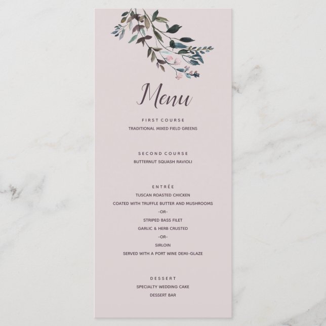 Menu Crest jardin | Script Mariage floral mauve (Devant)