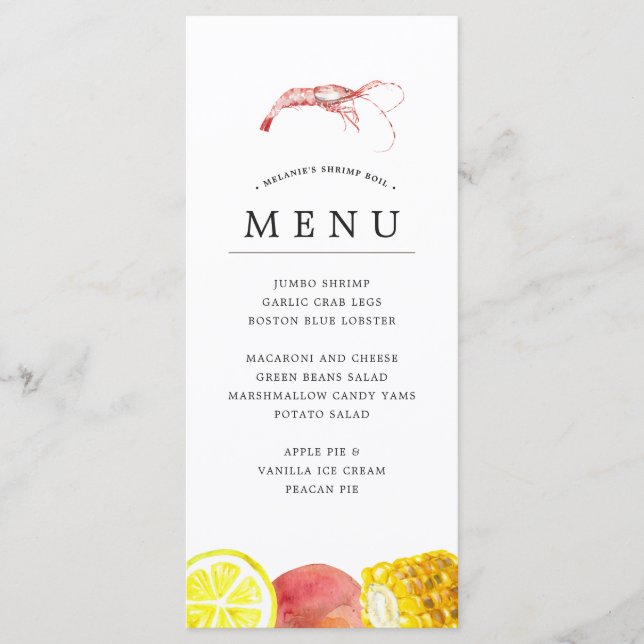 Menu Crevette bouillie| Boisson de mer Graisses à thème (Devant)