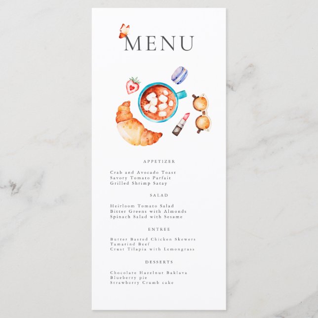 Menu Croissant et Café French Pink Boulangerie (Devant)