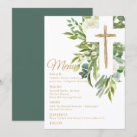 Croix végétale florale Baptême élégant