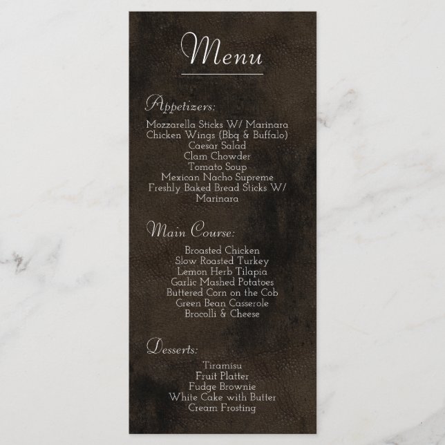Menu Cuir patiné Brown de Faux (Devant)