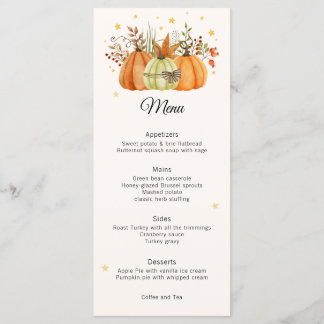 Menu d'action de grâces Citrouilles d'automne mode