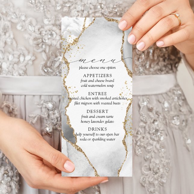 Menu d'agrafage blanc, or et gris (Créateur téléchargé)
