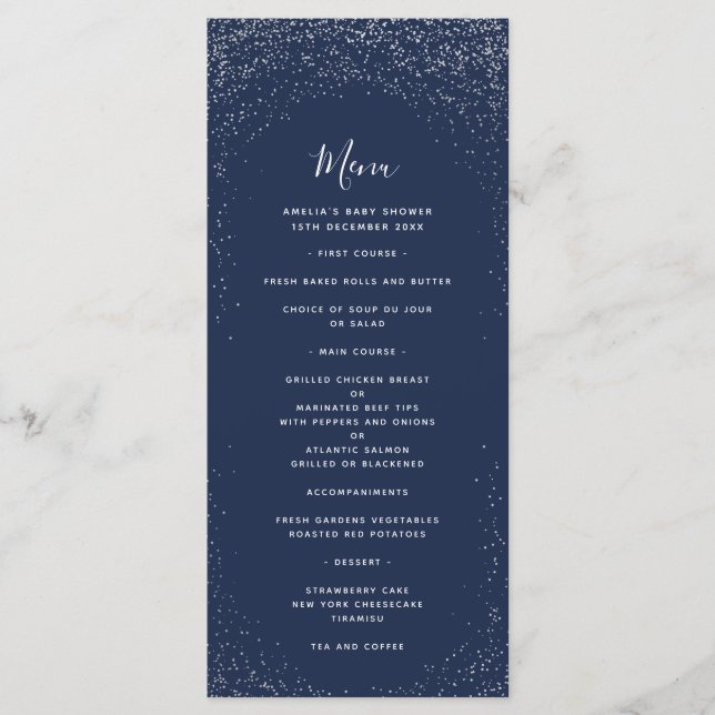 Menu d'aluminium de Faux de marine et d'argent (Devant)