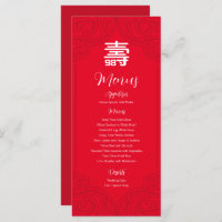 Menu d'anniversaire chinois "Longévité" (RED)