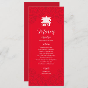 Menu d'anniversaire chinois "Longévité" (RED)