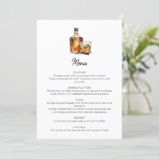 Menu d'anniversaire de Whiskey & Cigar sophistiqué