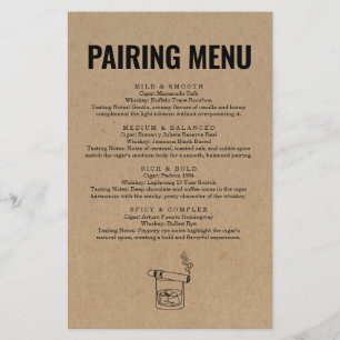 Menu d'appariement Cigar & Whiskey