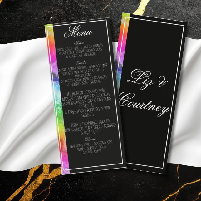 Menu d'aquarelle à l'encre d'alcool arc-en-ciel (Créateur téléchargé)