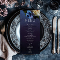 Dark Moody Blue Lavender Floral Moderne Mariage