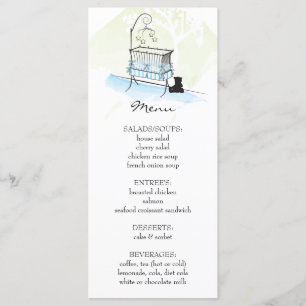 Menu de baby shower de la huche   de bébé