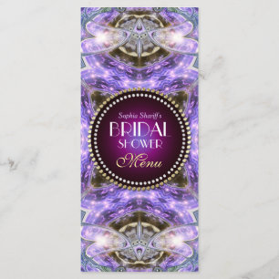 Menu de Baby Shower Lilac Geo Dragonfly Magic 4x9