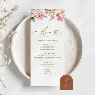 Menu de Baby Shower Mariage Fleur en Fleur