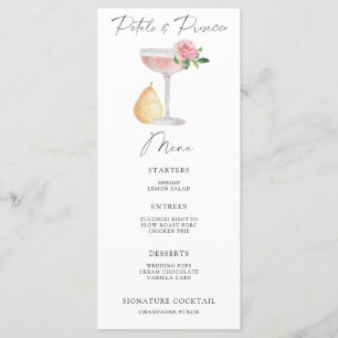 Menu de baby shower Petals and Prosecco