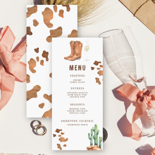 Menu de baby shower pour chaussures de cowboy et c (Créateur téléchargé)