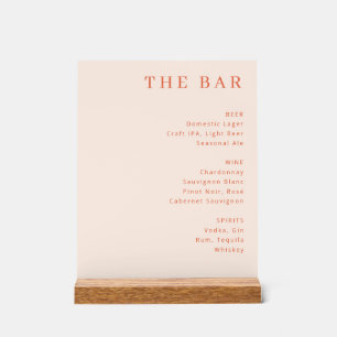 Menu de bar minimaliste aux pêches sophistiqué