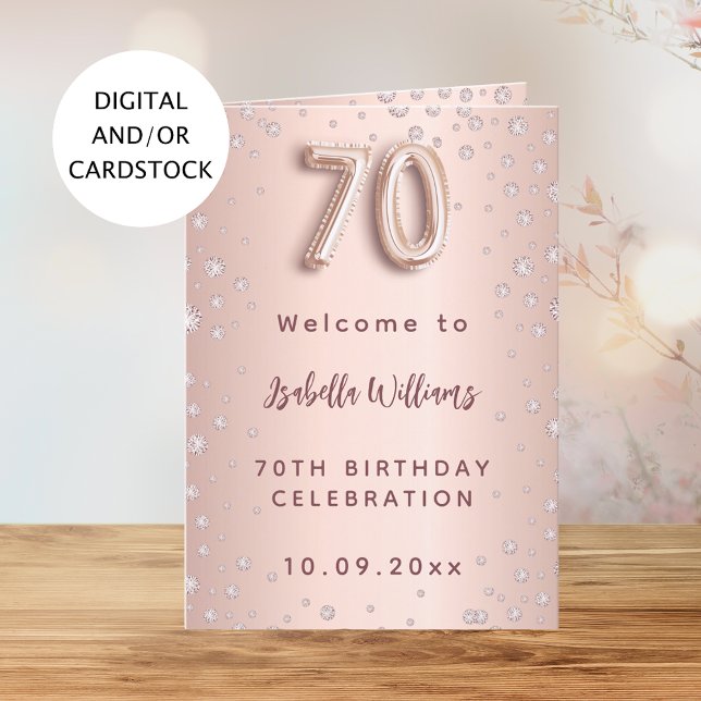 Menu de bienvenue or rose gold et diamants pour le (Créateur téléchargé)
