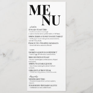 Menu de brunch de la Fête des Mères moderne Bold M