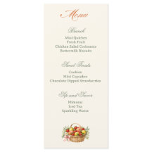 Menu de brunch pour la baby shower de mariage du m