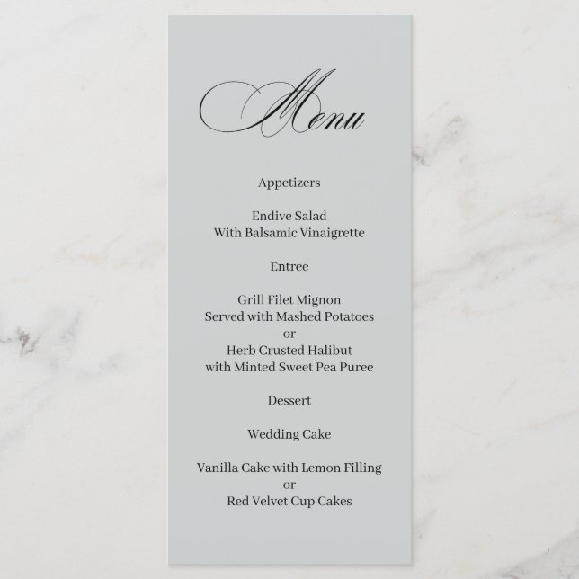 Menu de calligraphie (Devant)