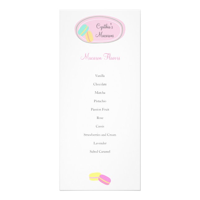 MENU DE CARTE EN Rack D'Affaires Macaron CUTE (Devant)