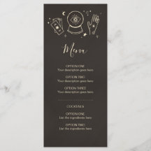 Menu de cocktail de la fête d'Halloween de la sorc