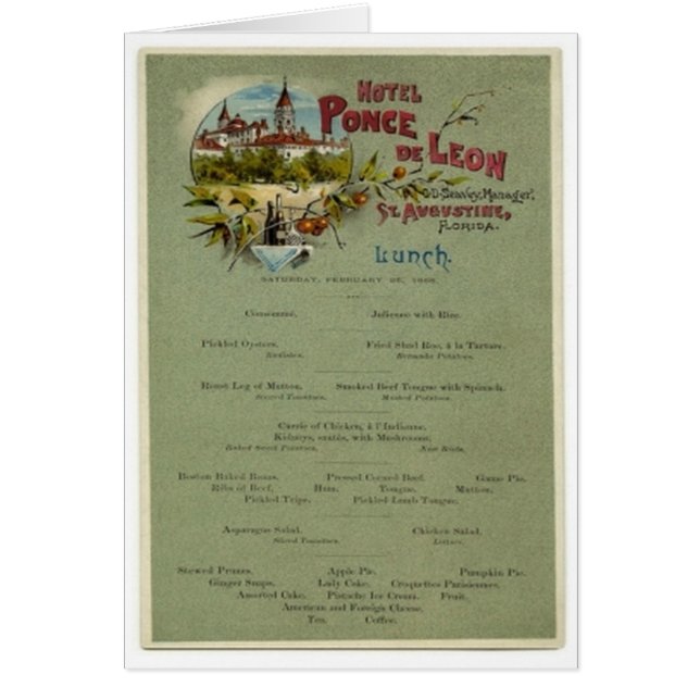 Menu de déjeuner, hôtel du maquereau De Léon, St (Devant)